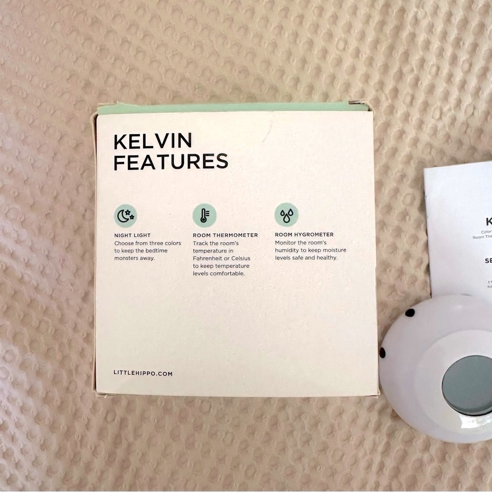 LittleHippo Kelvin Room Color-Changing Night Light, Thermometer & Hygrometer - Picture 3 of 3